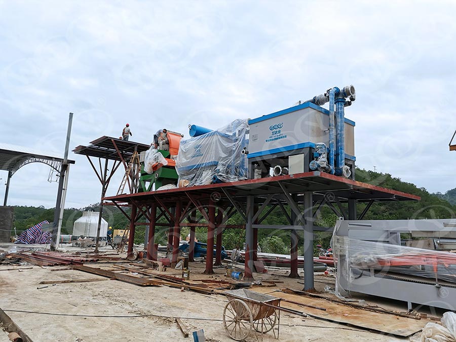 廣西梧州花崗岩尾礦處理整線工程解決方案施工現場